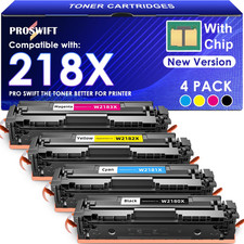 4-Pack Toner Chip 218X Black Cyan Magenta Yellow Compatible With HP picture