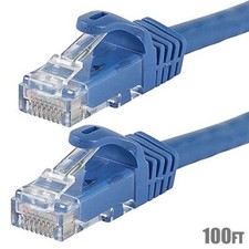 100FT Cat6 RJ45 UTP LAN Network Ethernet Internet Router Booted Cable Wire Blue picture