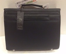 BUGATTI BLACK PEBBLE FINISH BRIEFCASE  Style: 49544201 Collection:TIME  NEW picture