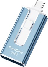 MFi Certified 256GB 3-in-1 USB Flash Drive for iPhone iPad Android PC Sky Blue picture