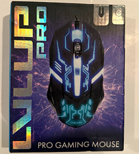 Vivitar LVLUP Pro Wired Optical Gaming Mouse, RGB, 1600 DPI, Black/Blue picture