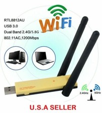 USB 3.0 1200Mbps Long Range AC1200 Dual Band 5GHz Wireless WiFi Adapter Antennas picture