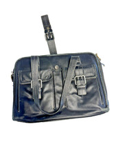 Franklin Covey Leather Tote Briefcase Laptop Bag Business Professional Black picture