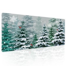 Green Christmas Tree Mouse Pad Xmas Holiday Winter Extended Desk Mousepad picture