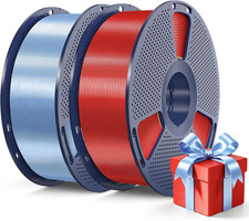 Silk 2.0 PLA 3D Printer Filament,2Kg,Streamer Blue+Luxury Bright Red picture