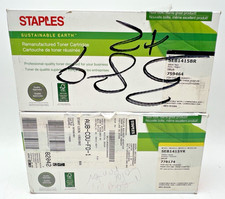 STAPLES INK TONER SEB1415YR YELLOW & SEB1415BR BLACK FACTORY SEALED BAGS picture