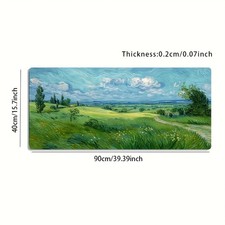 A Large Gaming Mouse Pad Featuring a Pastoral Landscape Oil Painting Design, w picture