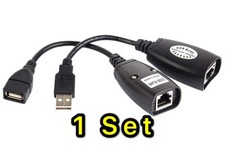 USB Extension Ethernet RJ45 Cat5e/6 Cable LAN Adapter Extender Over Repeater Set picture