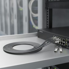High-Performance 2M QSFP+ to 4xSFP+ Direct Attach Copper Cable - Ultra-Low Power picture