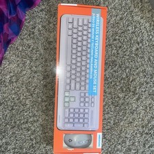 WIRELESS KEYBOARD AND MOUSE SET- grey color-new in box picture