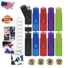 Bulk 64GB USB C Flash Drive, 10 Count 2-in-1 Type-C/USB-A Portable Memory Stick picture