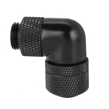 G1/4 Thread Water Cooling Fitting Thin Tube 90° Right Angle Elbow (Black) RGCV picture