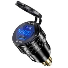 Din Hella Plug to USB Charger Adapter for 12V-24V BMW Triumph Tiger Ducati Black picture
