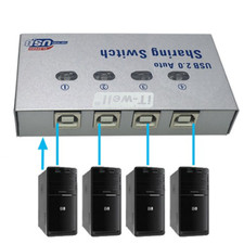 4 Port USB2.0 Auto Sharing Switch HUB For Printer Scanner Keyboard 2024 NEW picture