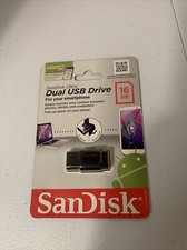 SanDisk Ultra 16GB Dual USB Drive For Smartphones, Tablets, Laptops Brand New picture