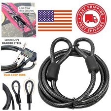 Vinyl Coated Braided Steel Security Cable 4 Feet 12mm for Outdoor Security Needs picture