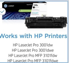 HP 138X Black LaserJet Genuine High Yield Toner Cartridge W1380X Open Box picture