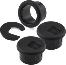 3-Pack 1 Inch Desk Hole Wire Grommet Black Plastic Cable Cord Cover picture