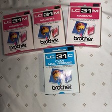 Lot of 4 Genuine Brother LC31 Color Ink Cartridges - Boxed & Sealed Expired picture