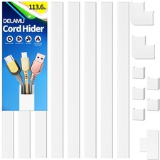 Paintable Cord Hider 113.6in - Wall Wire Cover, Cable Management Solution, White picture