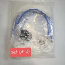 Set of 10 Network Patch Cables 01FT CAT5E 01'RJ45 Male Male Blue CAT5E PATCH CAB picture