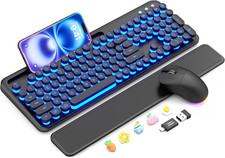 Wireless Keyboard and Mouse Combo - Backlit Typewriter Keyboard with Magnetic Wr picture