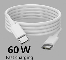 3 Pcs USB-C to USB-C PD 60W Fast Charging Cable, White 3m For Android /IOS . picture