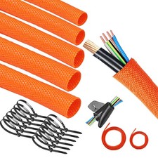 Braided Split Wire Loom - 25% Overlap Self-Wrapping Cable Sleeve for Automoti... picture