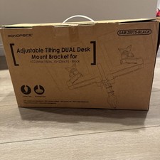 Brand New Monoprice Tilt/Swivel DUAL Monitor Desk Mount Bracket 15-22in Monitors picture
