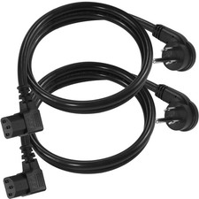 2 Pack 3 FT Monitor Power Cord Flat Plug NEMA 515P To Right Angle C13 picture