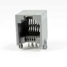 10 Pcs RJ12 6P6C Computer Internet Network Jack Socket Gray PCB Jack Socket picture