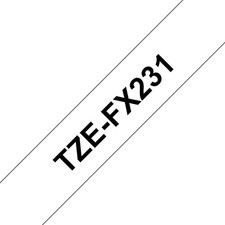 Brother TZE-FX231 LAMINATED TAPE 12MM 8M BLACK ON WHITE ~E~ picture
