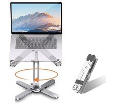 N86 360° Rotating Laptop Stand, Adjustable Height Aluminum Riser for Desk picture
