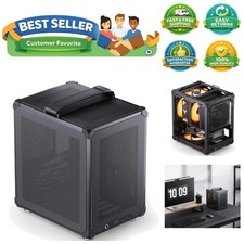 C6-ITX Black Mini ITX Handled Mesh PC Case, Simple Compact Desktop Chassis, S... picture