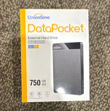 UnionSine DataPocket 750GB External HDD USB 3.0 Plug and Play Black picture