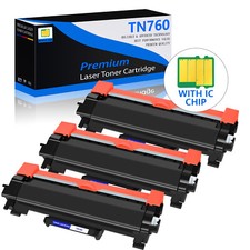 3PK TN-760 Toner Cartridge for Brother TN760 TN730 HL-L2350DW/L2370DW/L2370DW picture