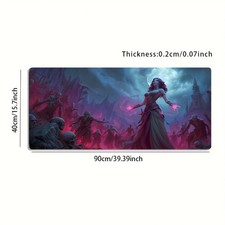 1 Large-sized E-sports Gaming Mouse Pad Featuring a Dark Witch and Zombie Hord picture