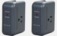 Lot of 2 NEW Belkin F9h-220-TVL-DL Travel Portable Dual 120v Surge Protector picture
