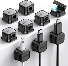 9 Pack Magnetic Cable Clips Cord Organizer Adhesive Wire Management picture