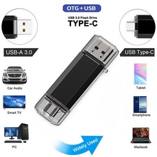 Type C Flash Drive 64GB 128GB 2 in 1 OTG USB 3.0+USB C Memory Stick Thumb Drive picture