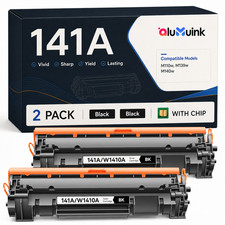 141A Toner Cartridge Black 2-Pack with Chip High Yield for M140w M110w M140 M110 picture