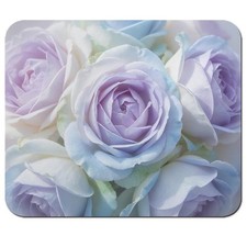 Soft Pastel Blue-Purple Rose Mouse Pad 9.5
