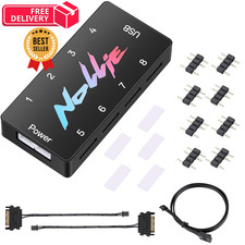 Iesooy Nollie 8 ARGB Controller Fan Hub 5v 3Pin 8 Port 8, Black picture