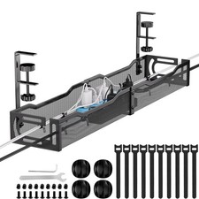 Mzmaxy Cable Management, 25'' Management Under (1 Pack), Black picture