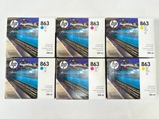 6 OEM HP 863 PageWide XL 3920,3950 CMY Inks F9K38A,F9K39A,F9K40A (2023) 500ml picture