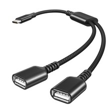 Basesailor USB C Male to Dual Female Cable 3.3FT(1M), 1 in 2 out（Black）  picture