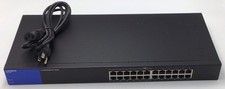 Linksys LGS124P 24-Port Gigabit PoE Switch with Power Supply Cable.  A948 picture