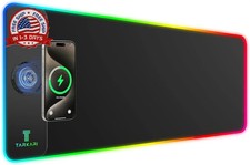 Magnetic Wireless Charging RGB Mouse Pad, Large Gaming Desk Mat Waterpro picture