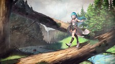 Landscape anime girls forest fan art cyan hair long Custom Gaming Mat Desk picture