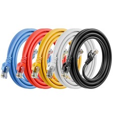 Cat6 Ethernet Cable 5 Pack 10 FT Multi-Color RJ45 LAN 24AWG UTP Network picture